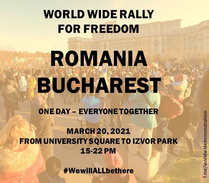 TRANSMISIE LIVE. Protestul Starea de Libertate din București. România, pe harta mișcării mondiale de protest împotriva restricțiilor. Cetățeni din peste 40 de țări sunt astăzi în stradă pentru LIBERTATE | ActiveNews